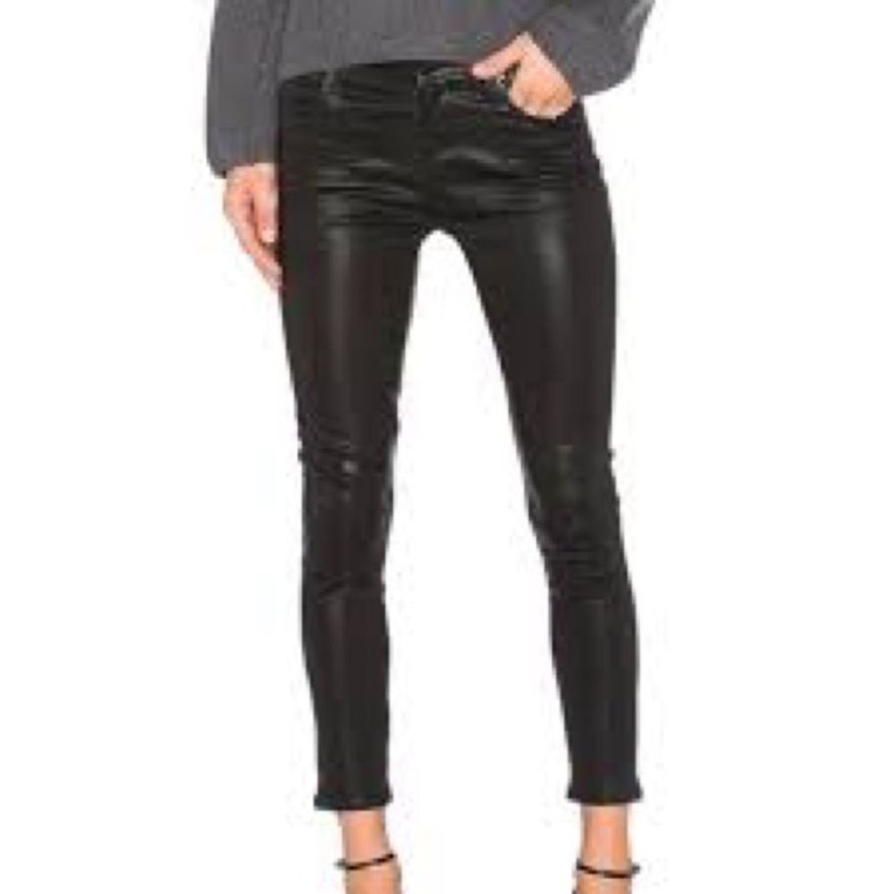 AGOLDE Sophie Coated Jeans in Black Leatherette- Perfect Condition!!